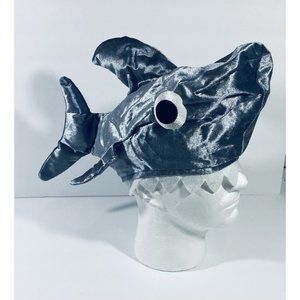 Toms Toy Silver Gray Shark Plush Hat Big Eyes Teeth Stuffed Sea Great White Fun